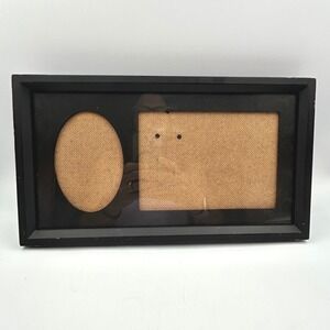 Decorel Photo 14 x 8 Frame Black Two Picture - Oval 7x5, Rectangle 3x5 Roughly